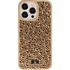 Coque iPhone 15 Pro - Diamant strass The Bling World - Or