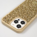 Coque iPhone 15 Pro - Diamant strass The Bling World - Or