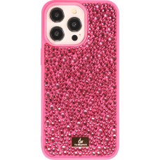Coque iPhone 15 Pro - Diamant strass The Bling World - Rose foncé