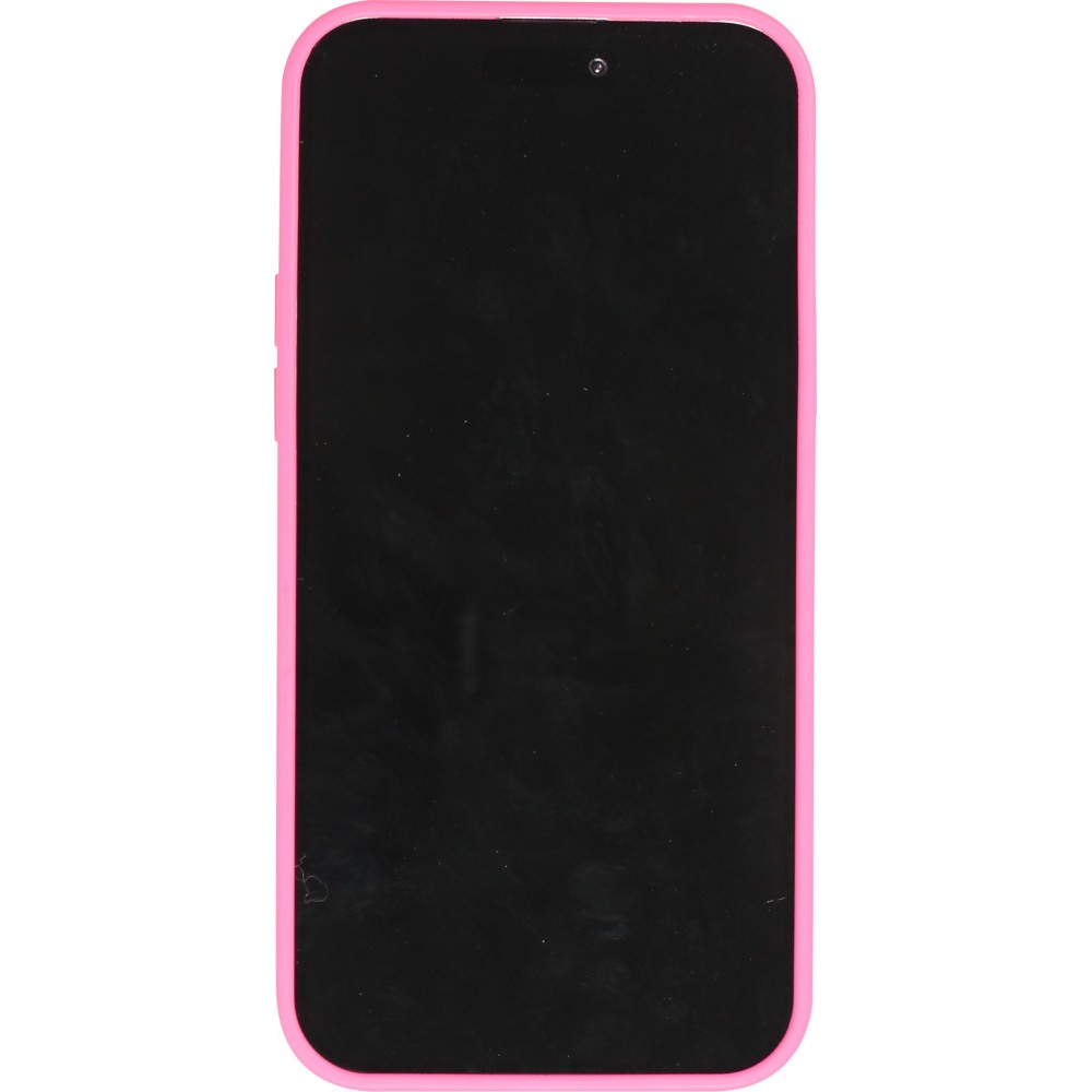 Coque iPhone 15 Pro - Diamant strass The Bling World - Rose foncé