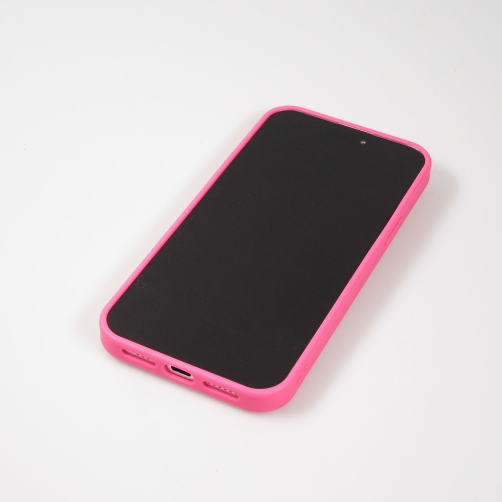 Coque iPhone 15 Pro - Diamant strass The Bling World - Rose foncé