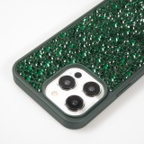 Coque iPhone 15 Pro - Diamant strass The Bling World - Vert
