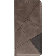 Coque iPhone 15 Pro - Flip Géometrique - Gris