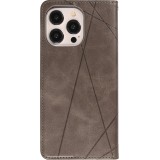 Coque iPhone 15 Pro - Flip Géometrique - Gris