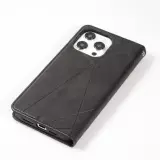 Hülle iPhone 15 Pro - Flip Geometrisch - Schwarz/grau