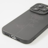 Coque iPhone 15 Pro - Gel silicone souple avec protection caméra - Rose minimaliste - Noir