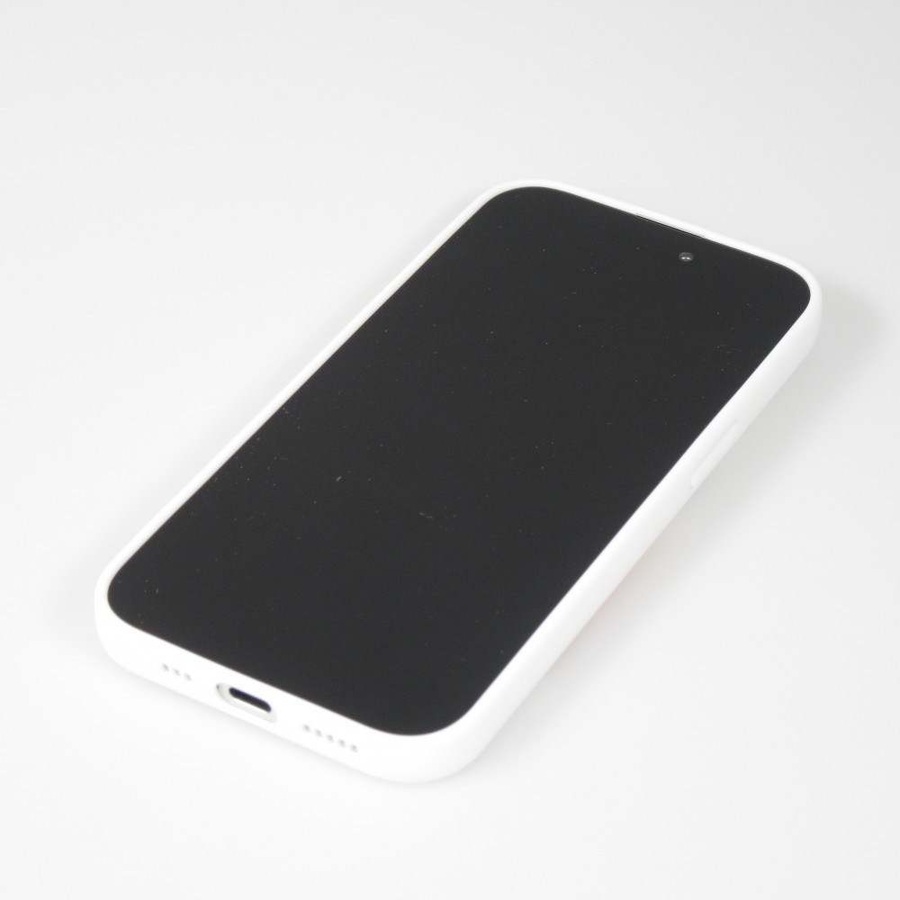 Coque iPhone 15 Pro Max - Gel silicone vintage video cassette E-240 - Blanc