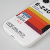 Coque iPhone 15 Pro Max - Gel silicone vintage video cassette E-240 - Blanc