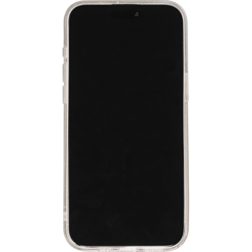 Coque iPhone 15 Pro Max - Gel transparent avec paillettes - Transparent