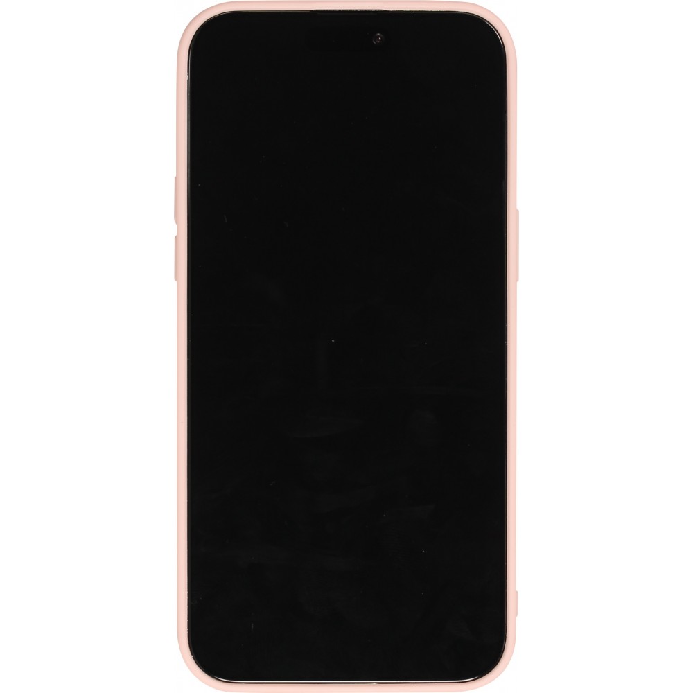 iPhone 15 Pro Max Case Hülle - Karl Lagerfeld mattes Silikon mit glitzerndem 3D-Logo - Rosa