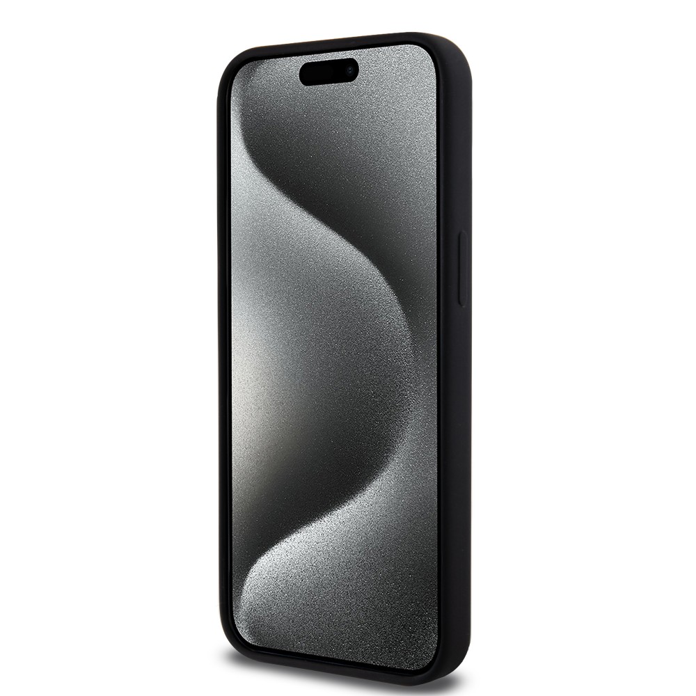 Coque iPhone 15 Pro - Liquid Silicone DKNY New York compatible MagSafe - Noir