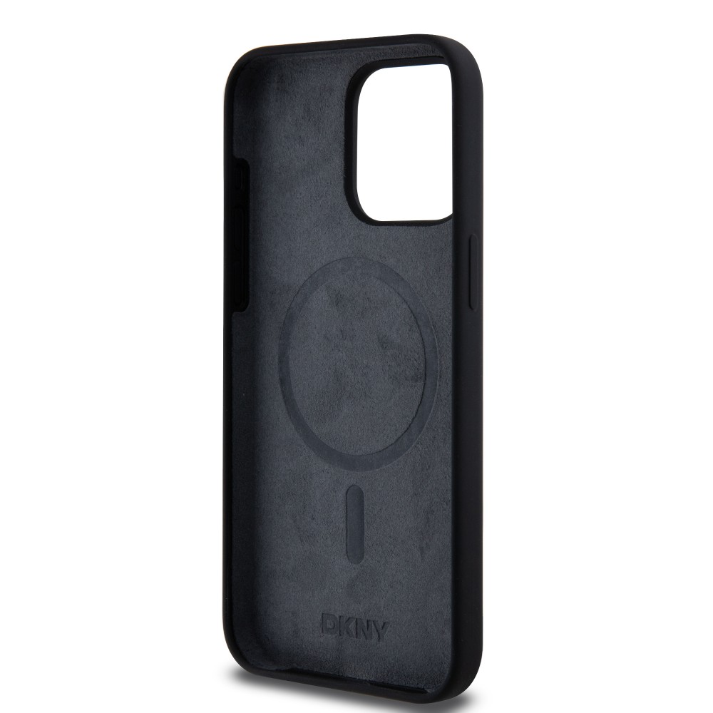 Coque iPhone 15 Pro - Liquid Silicone DKNY New York compatible MagSafe - Noir