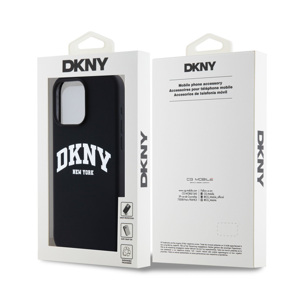 Coque iPhone 15 Pro - Liquid Silicone DKNY New York compatible MagSafe - Noir