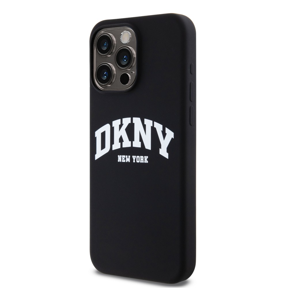Coque iPhone 15 Pro - Liquid Silicone DKNY New York compatible MagSafe - Noir