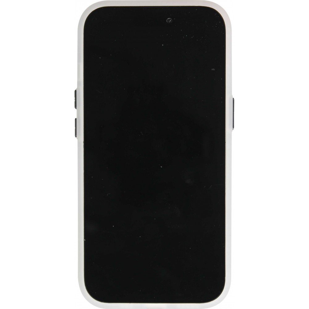 Coque iPhone 15 Pro Max - MWK Cyber Grid silicone avec MagSafe - Blanc