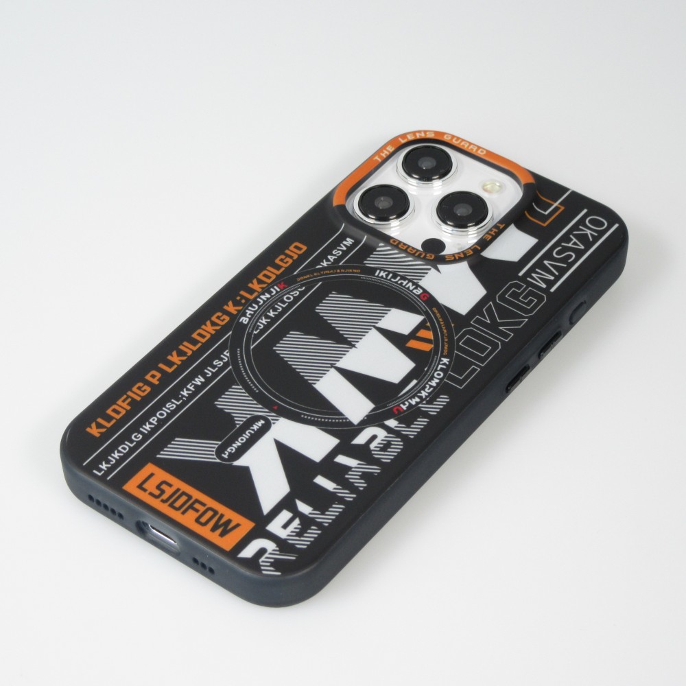 Coque iPhone 15 Pro Max - MWK Cyber Grid silicone avec MagSafe - Noir