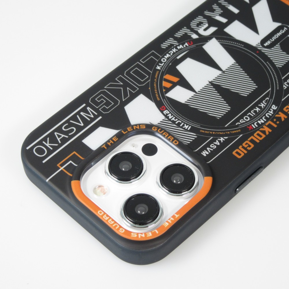 Coque iPhone 15 Pro Max - MWK Cyber Grid silicone avec MagSafe - Noir