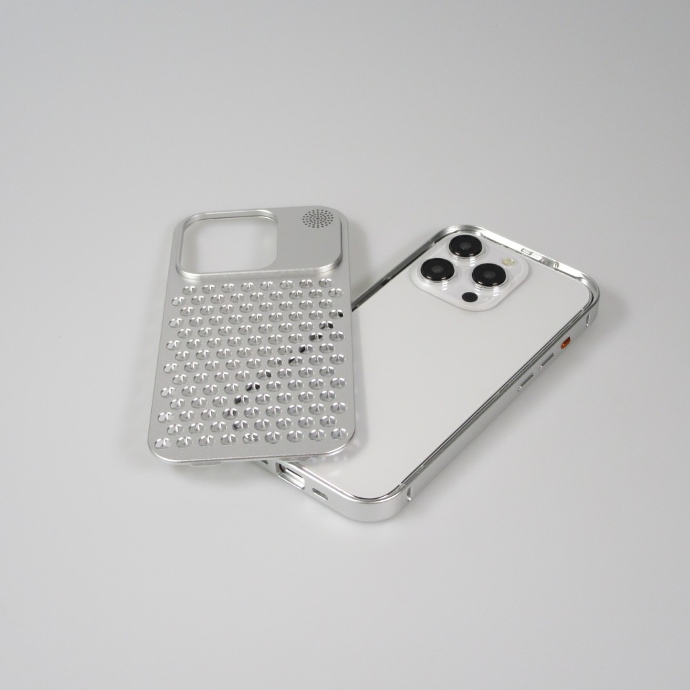 Coque iPhone 15 Pro Max - Aluminium Look Mac Pro avec aromathérapie et dissipation thermique - Space Grey