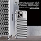 Coque iPhone 15 Pro Max - Aluminium Look Mac Pro avec aromathérapie et dissipation thermique - Space Grey