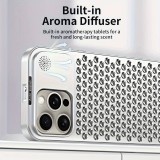 Coque iPhone 15 Pro Max - Aluminium Look Mac Pro avec aromathérapie et dissipation thermique - Space Grey