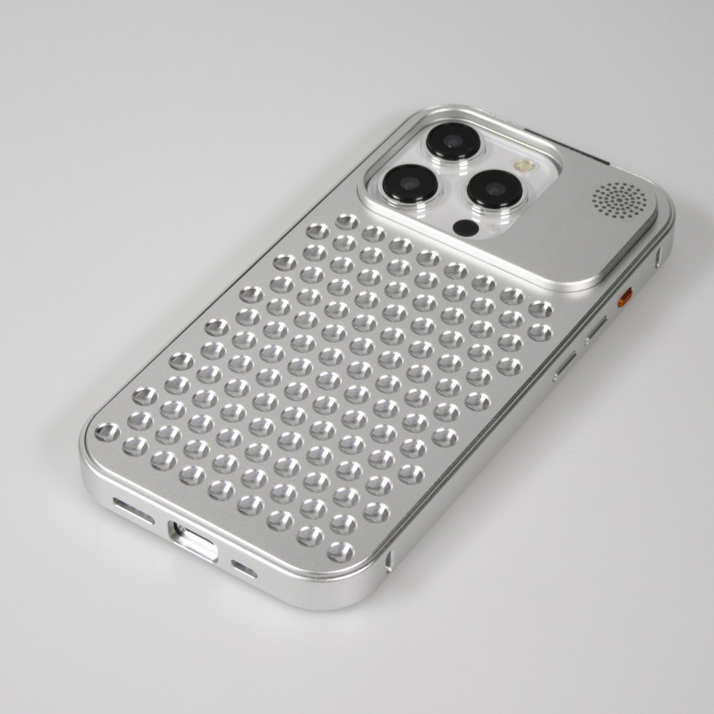 Coque iPhone 15 Pro Max - Aluminium Look Mac Pro avec aromathérapie et dissipation thermique - Space Grey