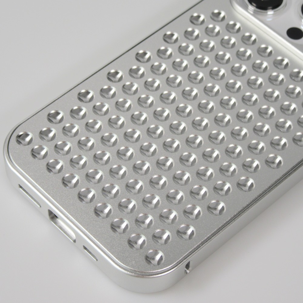 Coque iPhone 15 Pro Max - Aluminium Look Mac Pro avec aromathérapie et dissipation thermique - Space Grey