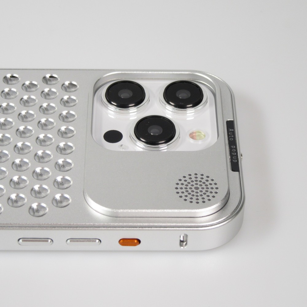 Coque iPhone 15 Pro Max - Aluminium Look Mac Pro avec aromathérapie et dissipation thermique - Space Grey