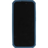 Coque iPhone 15 Pro Max - Case épais en silicone avec des trous pour les stickers à fixer - Bleu foncé