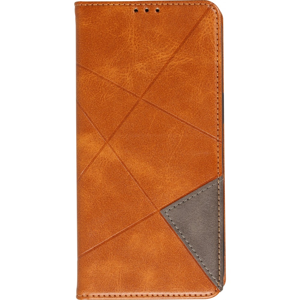 Coque iPhone 16e - Flip Géometrique brun clair