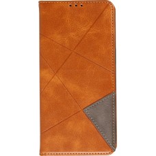 Coque iPhone 16e - Flip Géometrique brun clair