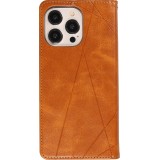 Coque iPhone 16e - Flip Géometrique brun clair