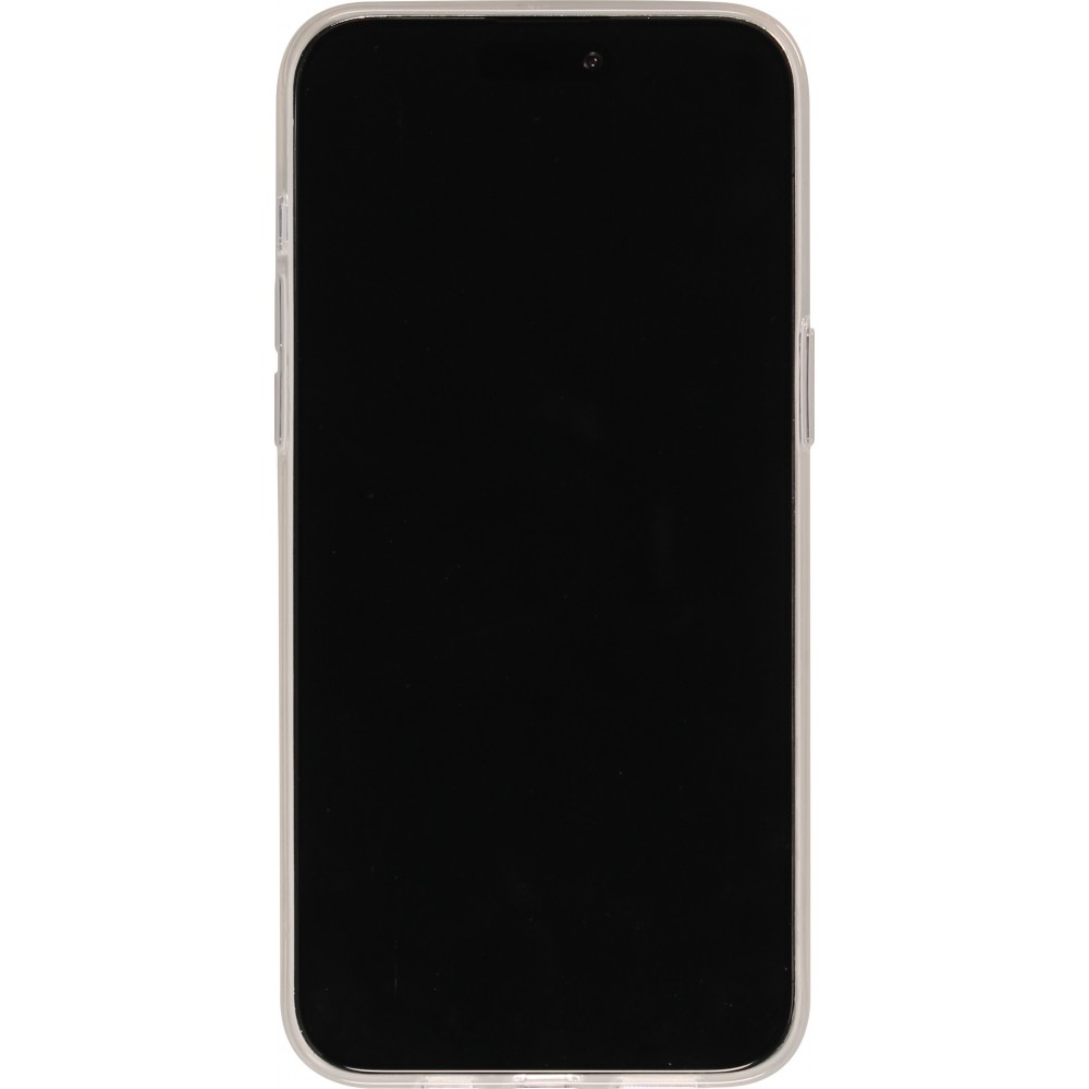 Coque iPhone 15 Pro - Gel Glossy Marbre - Blanc