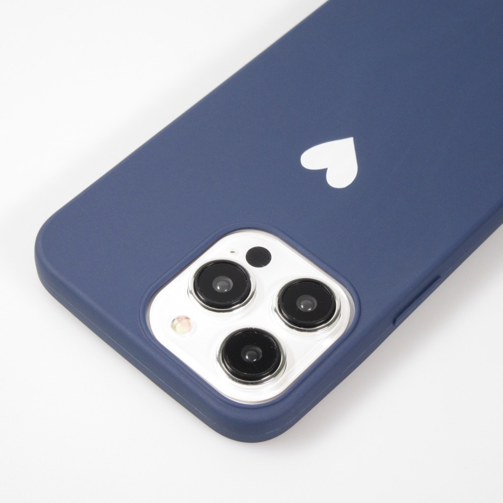 Coque iPhone 15 Pro Max - Gel coeur - Bleu