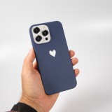 Coque iPhone 15 Pro Max - Gel coeur - Bleu