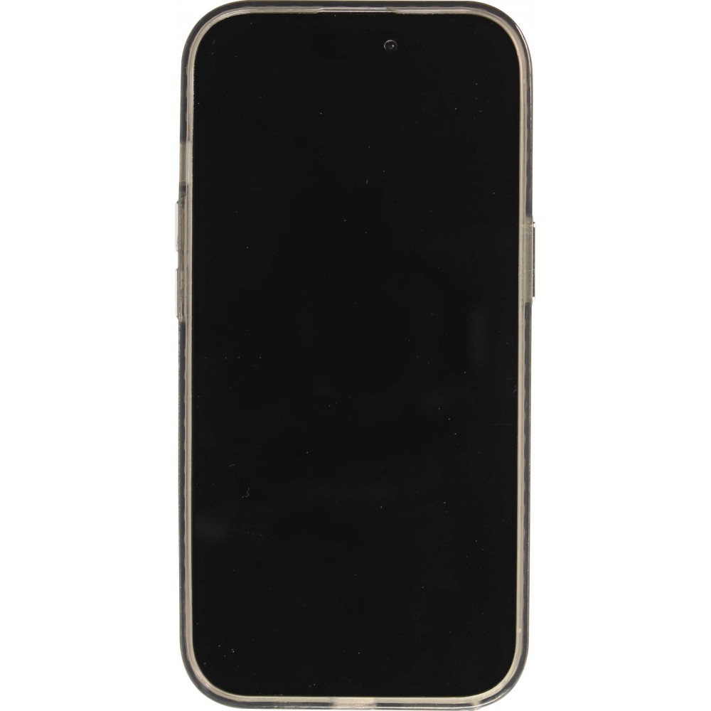 Coque iPhone 15 Pro - Gel silicone vintage video cassette E-240 - Gris