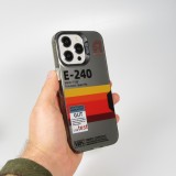 Coque iPhone 15 Pro - Gel silicone vintage video cassette E-240 - Gris