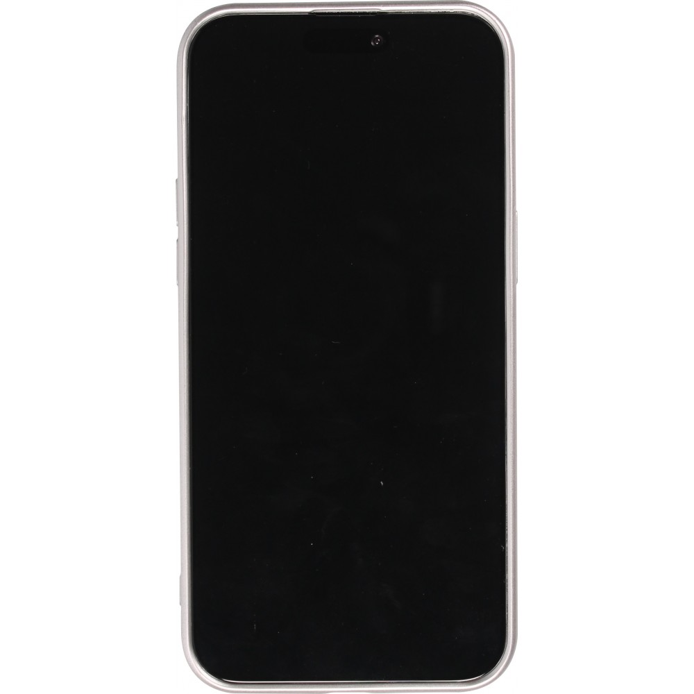 iPhone 16 Case Hülle - Gummi weich mit Kameraschutzglas MagSafe - Silber