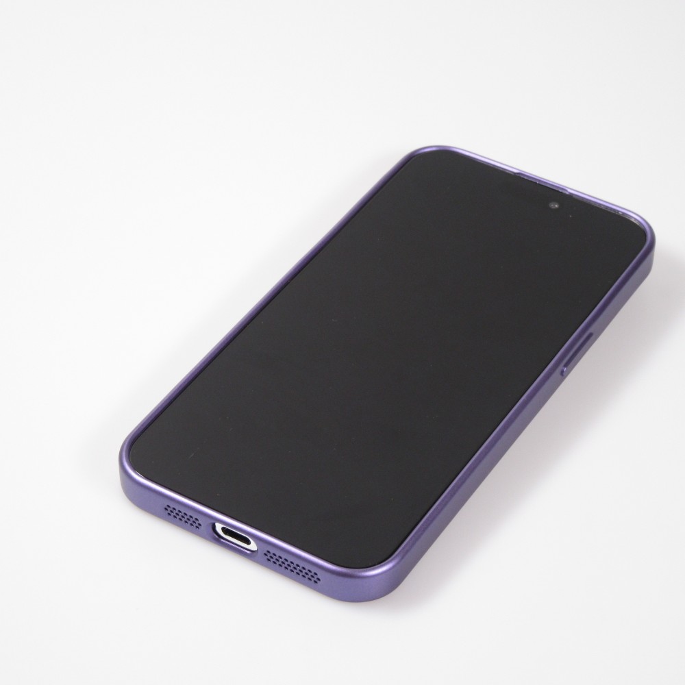 Coque iPhone 15 Pro - Gel souple avec vitre de protection caméra MagSafe - Violet