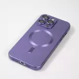 iPhone 16 Case Hülle - Gummi weich mit Kameraschutzglas MagSafe - Violett