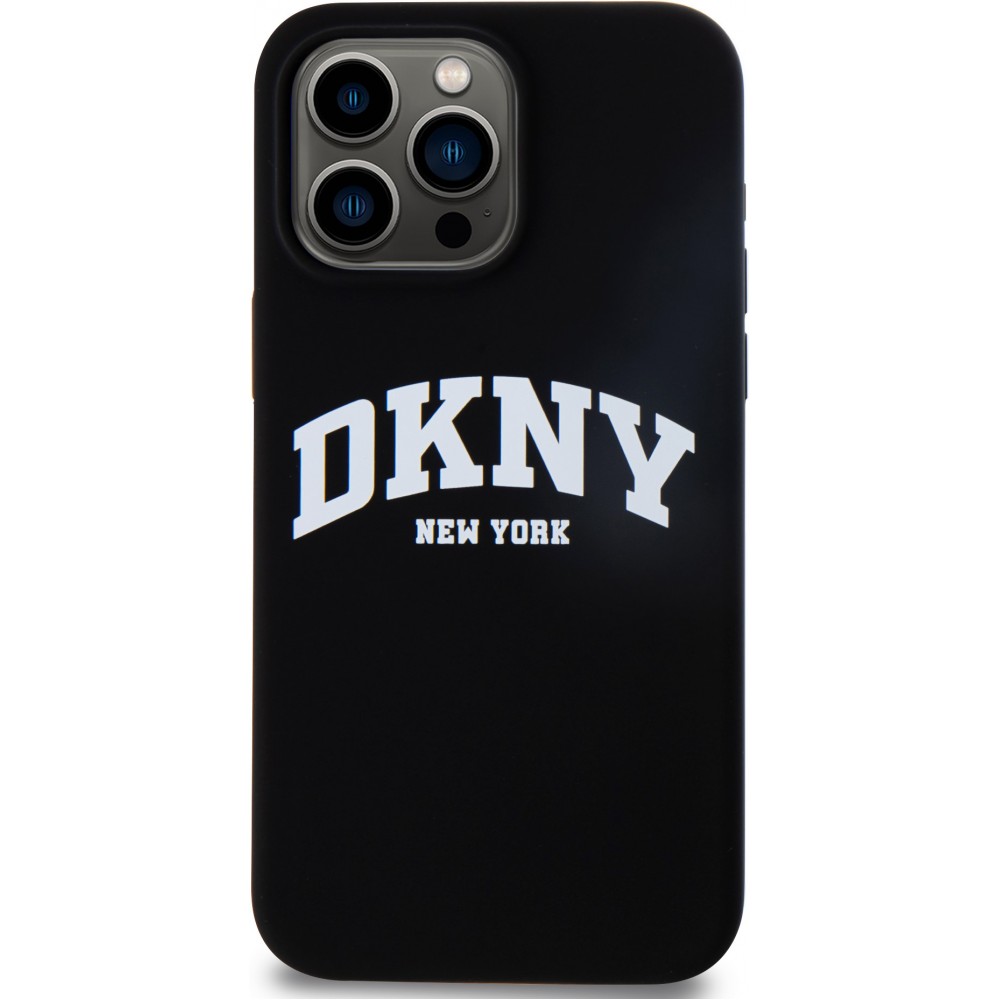 Coque iPhone 15 Pro Max - Liquid Silicone DKNY New York compatible MagSafe - Noir