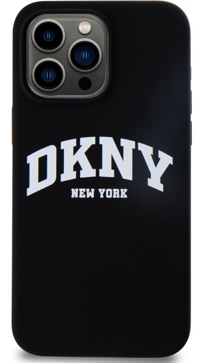 Coque iPhone 15 Pro Max - Liquid Silicone DKNY New York compatible MagSafe - Noir