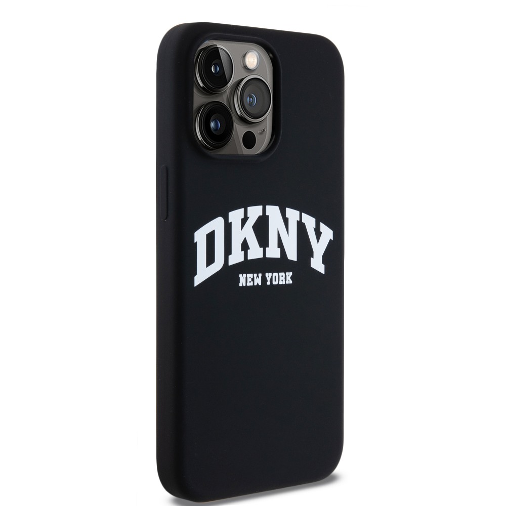 Coque iPhone 15 Pro Max - Liquid Silicone DKNY New York compatible MagSafe - Noir