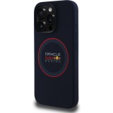 Coque iPhone 15 Pro Max - Red Bull Racing MagSafe en silicone avec anneau rouge - Bleu