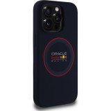 Coque iPhone 15 Pro Max - Red Bull Racing MagSafe en silicone avec anneau rouge - Bleu