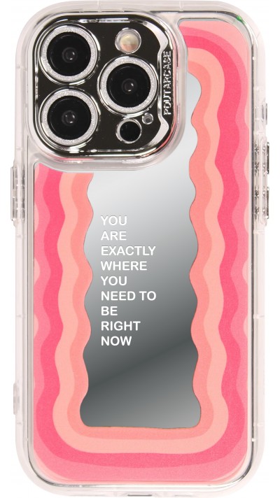 iPhone 15 Pro Max Case Hülle - Silikon Spiegel Motivational - Silber