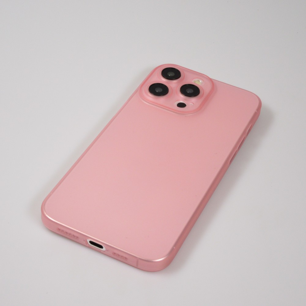 Coque iPhone 15 Plus - Plastique ultra fin semi-transparent mat - Rose