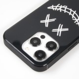 Coque iPhone 15 Pro - Silicone Glossy lumière LED intégrée avec port USB-C - Crazy Smile - Noir