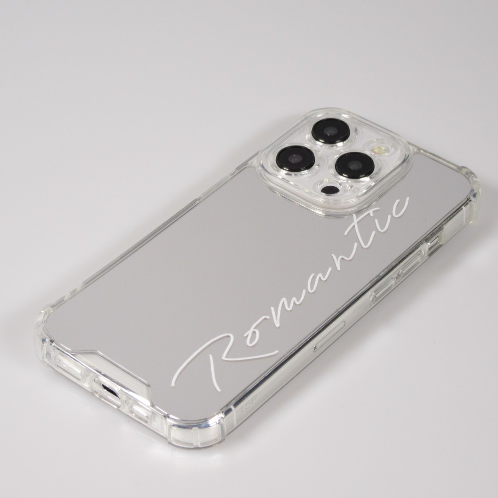 Coque iPhone 15 Pro - Silicone Miroir Romantic - Argent