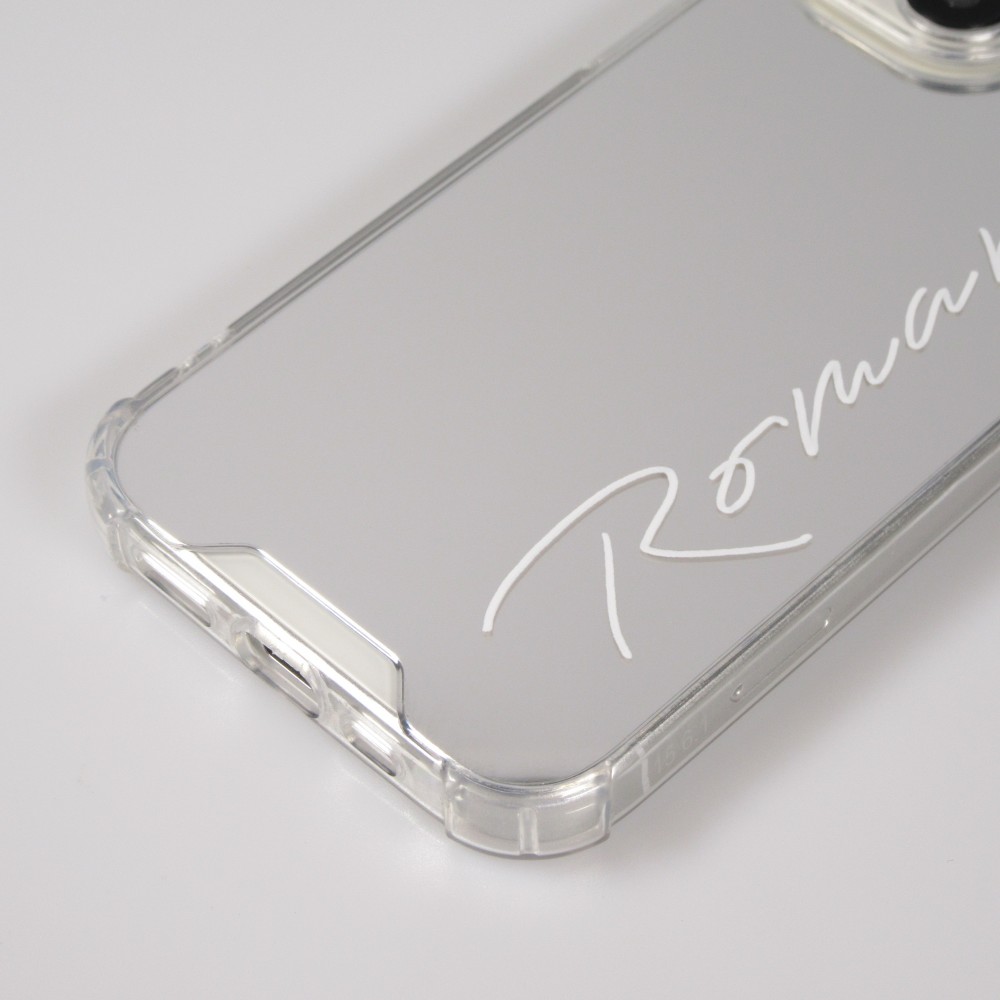 Coque iPhone 15 Pro - Silicone Miroir Romantic - Argent