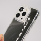 Coque iPhone 15 Pro - Silicone Miroir Romantic - Argent